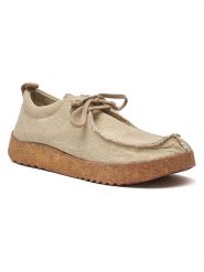 Comfortfusse Trzewiki w kolorze beżowym rozmiar: 42. Brązowe botki sznurowane Comfortfüße, bez wzorów, z materiału, bez obcasa, bez zapięcia. Za 260.99 zł.