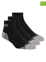 Skechers Skarpety (3 pary) w kolorze czarno-szarym rozmiar: 42-46. Czarne skarpety Skechers, bez wzorów, ze splotem. Za 21.99 zł.