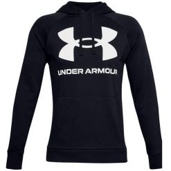 Bluza fitness męska Under Armour Rival Fleece Big Logo HD. Czarne bluzy bez kaptura Under Armour, m, bez wzorów, bez kaptura. Za 119.99 zł.
