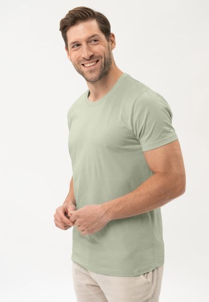 Bawełniana koszulka T-BASIC. Zielone t-shirty Volcano, l, bez wzorów, z bawełny, bez kołnierzyka, bez ramiączek. Za 54.99 zł.