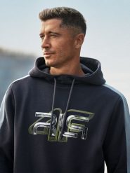 4F Bluza dresowa nierozpinana z kapturem męska 4F x Robert Lewandowski - szary L. Szare bluzy z kapturem 4F, l, bez wzorów, z dresówki, z kapturem. Za 199.99 zł.