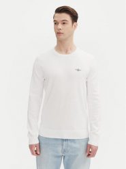 Aeronautica Militare Sweter 251MA1502L506 Biały Regular Fit. Białe swetry rozpinane Aeronautica Militare, l, bez wzorów, z bawełny, bez kołnierzyka, bez ramiączek. Za 339.99 zł.