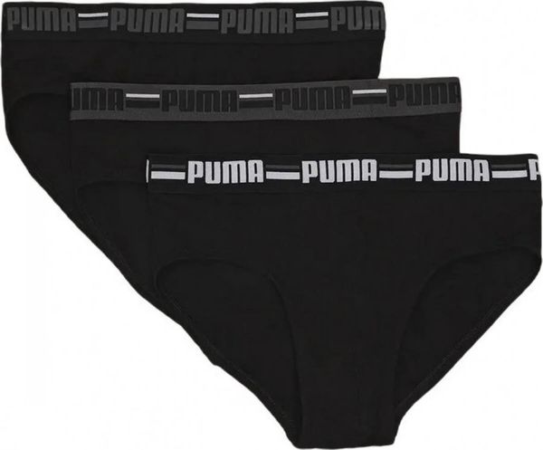 Slipy męskie Puma BASIC BRAND ELASTIC 3-PACK 93545801. Czarne slipki Puma, m, bez wzorów, z bawełny. Za 129.85 zł.