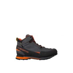 Buty trekkingowe męskie Boulder X Mid. Brązowe buty turystyczne La Sportiva, bez wzorów, z gore-texu, bez zapięcia, trekkingowe, gore-tex. Za 1,099.99 zł.