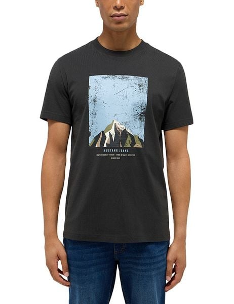 Męski T-Shirt Mustang Style Austin Pirate Black 1015840 4088. Czarne t-shirty Mustang, m, bez wzorów, bez kołnierzyka, bez ramiączek. Za 69.99 zł.