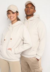 Beżowa Bluza z Bawełną Wykończona Kapturem Kangurową Kieszenią i Polarem Padela. Brązowe bluzy Born2be, l, bez wzorów, z bawełny, z kapturem. W wyprzedaży za 76.49 zł.