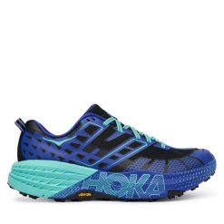 Buty do biegania Hoka. Niebieskie buty do biegania HOKA, bez wzorów, bez zapięcia, do biegania. Za 719.99 zł.