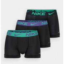 Bokserki Nike Essential Micro 3 szt. czarne zielone fioletowe. Czarne bokserki Nike, m, bez wzorów. Za 160.74 zł.