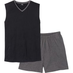 Piżama z krótkimi spodenkami bonprix czarno-antracytowy melanż. Piżamy marki bonprix. Za 34.99 zł.