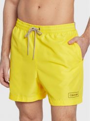 Calvin Klein Swimwear Szorty kąpielowe KM0KM00787 Żółty Regular Fit. Żółte kąpielówki Calvin Klein Swimwear, m, bez wzorów, z syntetyku. Za 319.99 zł.