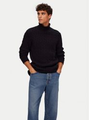 Selected Homme Golf Ryan 16077218 Czarny Regular Fit. Czarne golfy Selected Homme, m, bez wzorów, z bawełny, bez kołnierzyka, bez ramiączek. Za 169.99 zł.