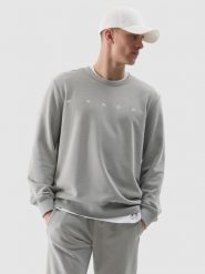 4F Bluza dresowa nierozpinana bez kaptura męska - szara XL. Szare bluzy 4F, l, bez wzorów, z bawełny, bez kaptura. Za 149.99 zł.