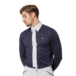 Koszula jeździecka z długim rękawem Premier Equine Giulio. Białe koszule PREMIER EQUINE, xl, bez wzorów, z materiału, bez kołnierzyka, bez ramiączek. Za 372.50 zł.