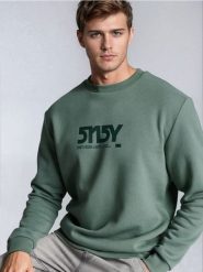 Bluza crewneck z napisem - zielony. Zielone bluzy bez kaptura Sinsay, l, bez wzorów, bez kaptura. W wyprzedaży za 19.99 zł.