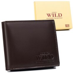 Portfel męski ALWAYS WLID N992-P-SCR c. brązowy. Brązowe portfele Always Wild, bez wzorów, ze skóry. Za 37.99 zł.