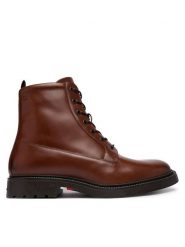 Tommy Hilfiger Trzewiki Corporate Casual Lth Boot FM0FM06174 Brązowy. Brązowe botki sznurowane Tommy Hilfiger, bez wzorów, ze skóry, bez obcasa, bez zapięcia. Za 749.99 zł.