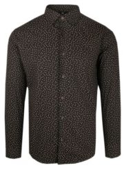 Elegancka Koszula o Taliowanym Kroju - Victorio - Brązowa, Mały Wzór. Brązowe koszule Victorio, uniwersalny, bez wzorów, z bawełny, bez kołnierzyka, bez ramiączek. Za 195.00 zł.