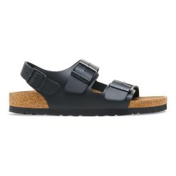 Birkenstock Milano NL Black Sandały męskie. Czarne sandały Birkenstock, ze skóry, bez zapięcia. Za 369.99 zł.