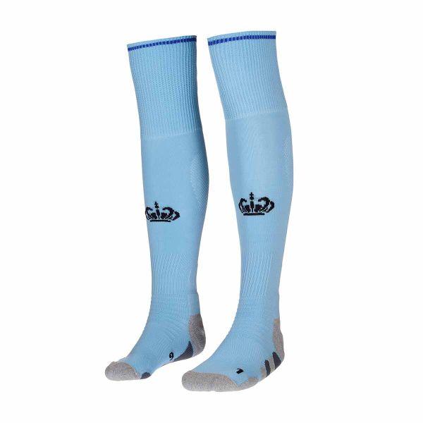 Skarpetki AS Monaco Kombat Spark Pro 2024/25. Niebieskie skarpety Kappa, bez wzorów. Za 111.50 zł.