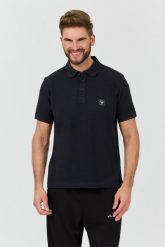 EMPORIO ARMANI Czarne polo. Czarne koszulki polo Emporio Armani, l, bez wzorów, bez kołnierzyka, bez ramiączek. W wyprzedaży za 229.99 zł.