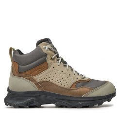 Trekkingi Merrell. Szare botki sznurowane Merrell, bez wzorów, bez obcasa, bez zapięcia. Za 529.99 zł.