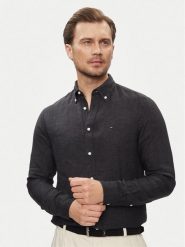 Tommy Hilfiger Koszula MW0MW34602 Czarny Regular Fit. Czarne koszule Tommy Hilfiger, m, bez wzorów, ze lnu, bez kołnierzyka, bez ramiączek. Za 419.99 zł.