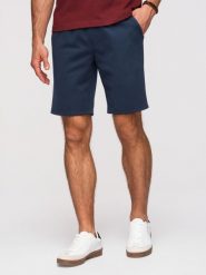 Szorty męskie strukturalne REGULAR FIT - granatowe V3 - Rozmiar: XXL. Niebieskie szorty Ombre Clothing, m, bez wzorów, z dzianiny, wakacyjne. Za 149.99 zł.