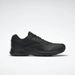 Buty Reebok Work N Cushion 4.0. Czarne buty turystyczne Reebok, bez wzorów, z materiału, bez zapięcia. Za 312.00 zł.