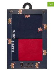 Happy Shorts Bokserki (2 pary) w kolorze granatowo-czerwonym rozmiar: L. Czerwone bokserki Happy Shorts, l, bez wzorów. Za 56.79 zł.