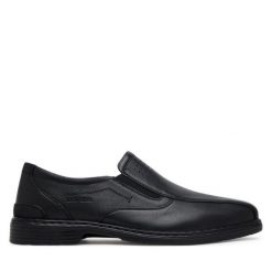 Półbuty Josef Seibel. Czarne eleganckie półbuty Josef Seibel, bez wzorów, bez obcasa, bez zapięcia. Za 249.99 zł.