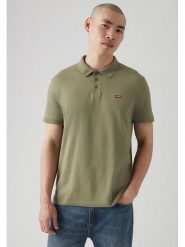 Levi's Koszulka polo w kolorze oliwkowym rozmiar: L. Zielone koszulki polo Levi's®, l, bez wzorów, z bawełny, bez kołnierzyka, bez ramiączek. Za 105.14 zł.