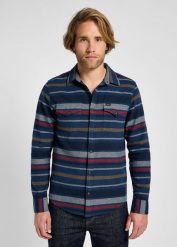 LEE MĘSKA KOSZULA CLEAN WESTERN SHIRT MOOD INDIGO 112355750 L66R014445. Niebieskie koszule Lee, l, bez wzorów, bez kołnierzyka, bez ramiączek. Za 179.99 zł.