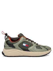 Tommy Jeans Sneakersy Tjm Runner Mix Material EM0EM01620 Khaki. Brązowe buty sportowe casual Tommy Jeans, bez wzorów, z jeansu, bez zapięcia. Za 479.99 zł.