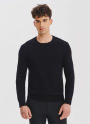 PAKO LORENTE - Sweter męski w kolorze czarnym. Czarne swetry nierozpinane Pako Lorente, na jesień, m, bez wzorów, z bawełny, bez kołnierzyka, bez ramiączek. Za 169.99 zł.