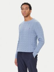 Tommy Hilfiger Sweter MW0MW33132 Błękitny Regular Fit. Niebieskie swetry rozpinane Tommy Hilfiger, m, bez wzorów, z bawełny, bez kołnierzyka, bez ramiączek. Za 539.99 zł.