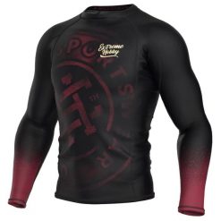 Koszulka sportowa męska Rashguard do MMA EXTREME HOBBY BADGE. Czarne bielizna termoaktywna EXTREME HOBBY, m, bez wzorów, z bawełny, bez ramiączek, na fitness i siłownię. Za 209.00 zł.