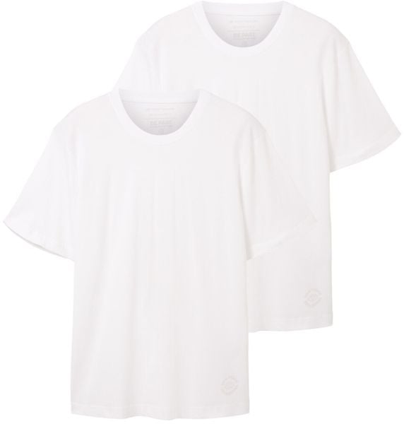 Męska Koszulka Tom Tailor Doublepack Crewneck Tee White 1037741 20000. Białe t-shirty Tom Tailor, m, bez wzorów, bez kołnierzyka, bez ramiączek. Za 89.99 zł.