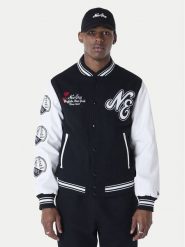 New Era Kurtka bomber Essential Black Varsity 60596264 Czarny Regular Fit. Czarne kurtki New Era, m, bez wzorów, z wełny, bez kaptura. Za 649.99 zł.