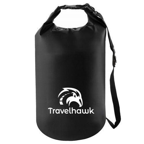 Drybag – wodoodporna torba na zewnątrz i w podróży – 20 litrów. Czarne torby na laptopa TRAVELHAWK. Za 15.95 zł.