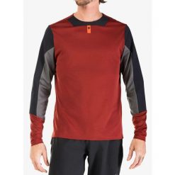 Bluza rowerowa męska Fox Defend LS Jersey. Czerwone bluzy FOX, m, bez wzorów, z jersey, bez kaptura. Za 287.99 zł.