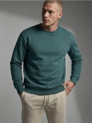 Bluza crewneck basic - ciemny turkus. Bluzy bez kaptura Sinsay, l, bez wzorów, bez kaptura. Za 29.99 zł.
