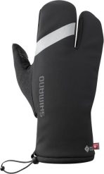 Rękawiczki kolarskie WINDSTOPPER Primaloft 2X2 Gloves. Czarne rękawiczki Shimano, na zimę, bez wzorów, z elastanu. Za 294.80 zł.