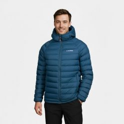 Kurtka męska Alpinus Hozat impregnacji DWR. Niebieskie kurtki Alpinus, m, bez wzorów, z puchu, bez kaptura. Za 349.00 zł.