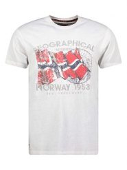 Geographical Norway Koszulka "Japoral" w kolorze jasnoszarym rozmiar: S. Szare bezrękawniki Geographical Norway, s, bez wzorów, z bawełny, bez kołnierzyka, bez ramiączek. Za 32.98 zł.