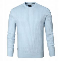 Lekki (Przejściowy) Sweter Męski z Bawełnianej Dzianiny - Pako Jeans - Błękitny. Niebieskie swetry rozpinane Pako Jeans, l, bez wzorów, z bawełny, bez kołnierzyka, bez ramiączek. Za 179.00 zł.