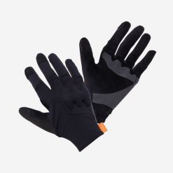 Rękawiczki rowerowe MTB Rockrider All Mountain. Czarne rękawiczki ROCKRIDER, w ażurowe wzory, z materiału. W wyprzedaży za 79.99 zł.