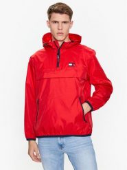 Tommy Jeans Kurtka anorak Chicago DM0DM15906 Czerwony Regular Fit. Czerwone kurtki Tommy Jeans, m, bez wzorów, z jeansu, bez kaptura. Za 459.99 zł.