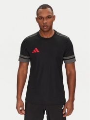 Adidas Koszulka techniczna Squadra 25 Jersey JN4450 Czarny Slim Fit. Czarne t-shirty sportowe Adidas, bez wzorów, z jersey, bez ramiączek, do piłki nożnej. Za 89.99 zł.
