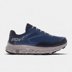 Buty do biegania męskie, Inov-8 RocFly G 350 GTX. Niebieskie buty do biegania Inov-8, bez wzorów, z gumy, bez zapięcia, do biegania. Za 599.99 zł.