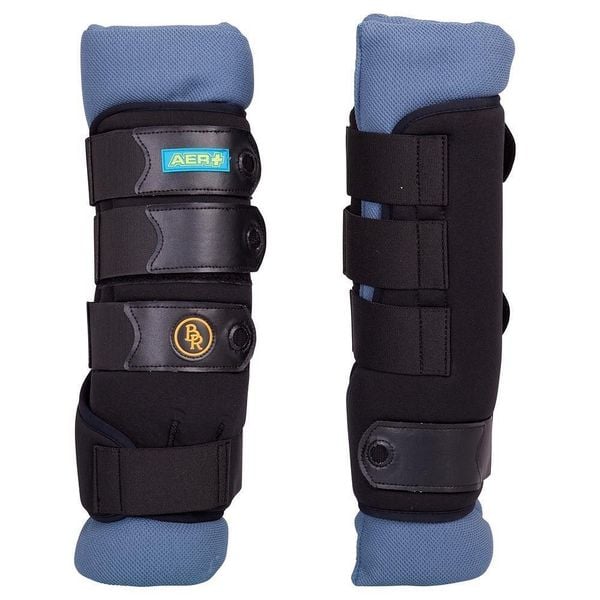 Zamknięte przednie getry dla oddychających koni BR Equitation AER+. Czarne legginsy długie sportowe BR, m, bez wzorów, z neoprenu, do jazdy konnej. Za 367.00 zł.